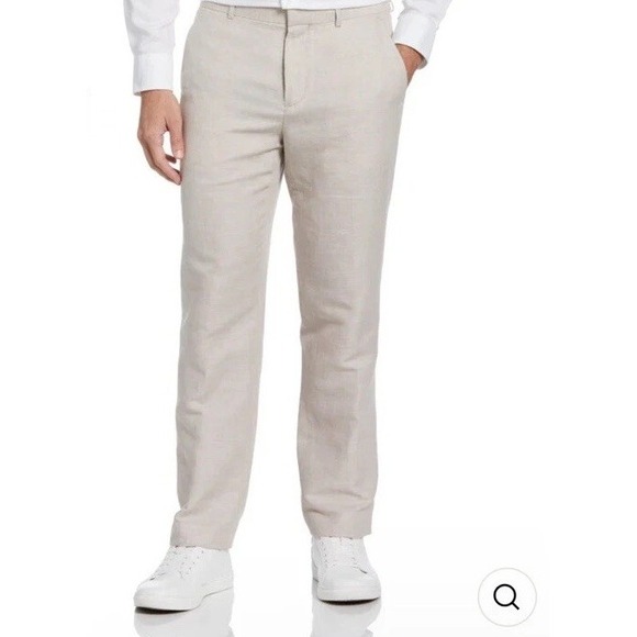 Perry Ellis Casual Dress Linen Cotton Blend Pants Men's Size 38x36 NWT - Picture 1 of 12